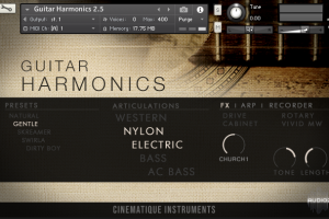 吉他泛音 – Cinematique Instruments Guitar Harmonics v2.5 KONTAKT